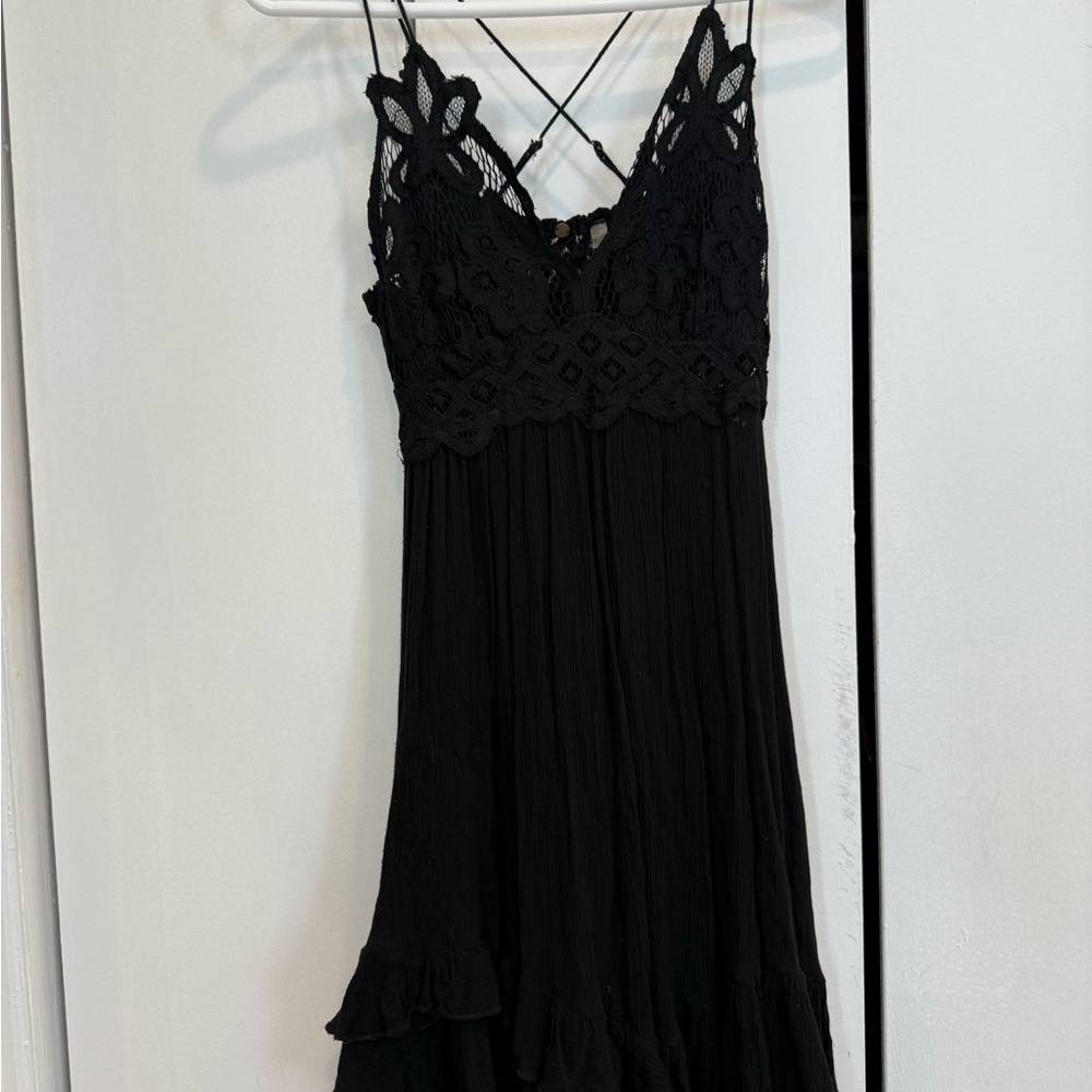Free People Elegant Black Lace Dress